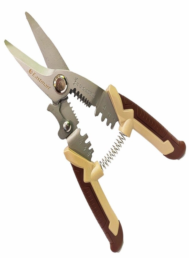 إيست مان كماشة إيستمان متعددة الوظائف 3 في 1 - أداة كهربائية للتثبيت والقطع والتقشير للأسلاك، مصنوعة من الفولاذ المقاوم للصدأ، بتصميم مريح (FEMFP-200) - Image 1